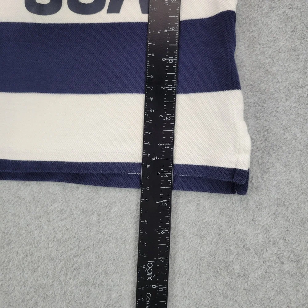 Polo Ralph Lauren Polo Shirt Kids 2/2T Navy Blue White USA Striped Pony